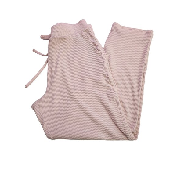 Lands End Women's M Pink Soft Ribbed Pockets Lounge Pants 2228 - Picture 1 of 7